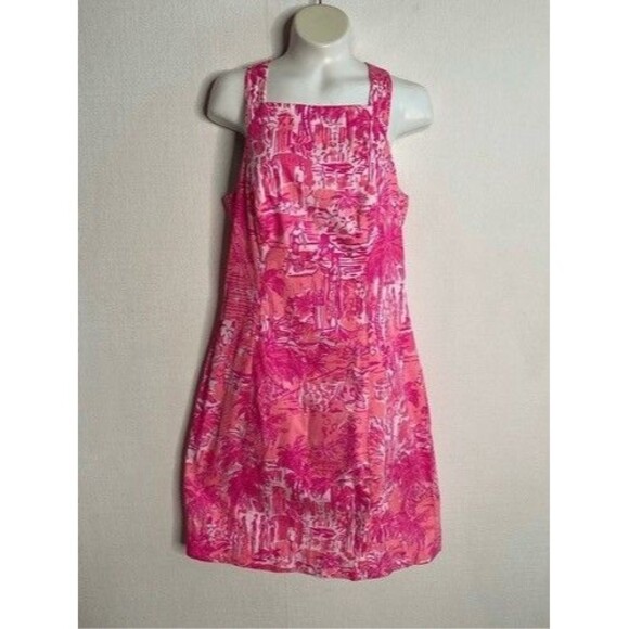 Lilly Pulitzer Cheeky Melon Rule Breakers Simone Shift Dress Women Size 2 Hot Pi - Picture 1 of 10